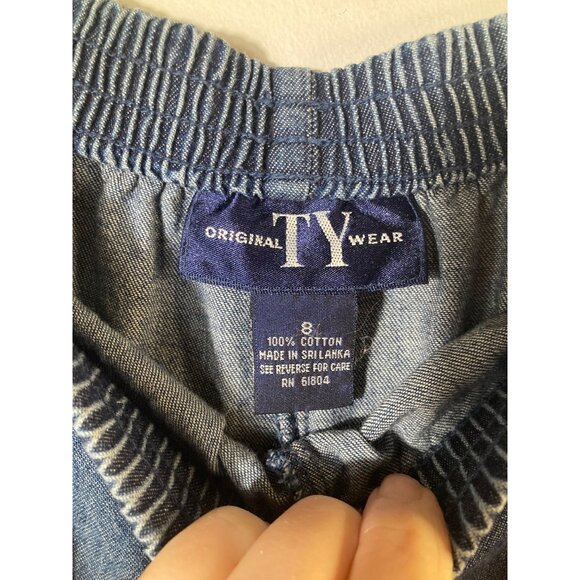 Womens Vintage Ty Wear 2 Piece Denim Embroidered Aztec Top Jeans 8 Blue Cotton - Picture 12 of 13